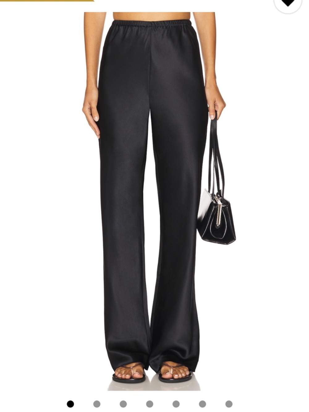 Black Silk Wide-Leg Lounge Pants